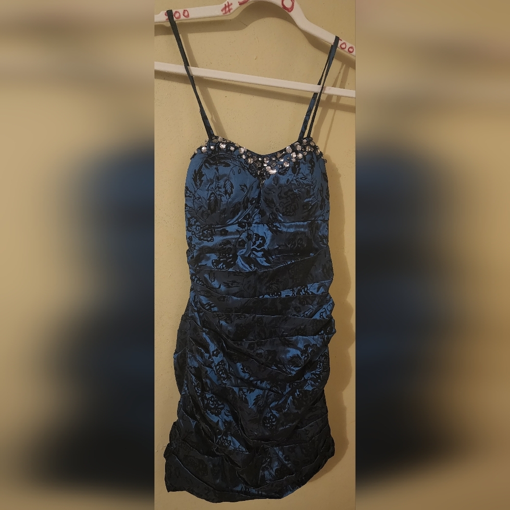 Blue And Black Party Dress